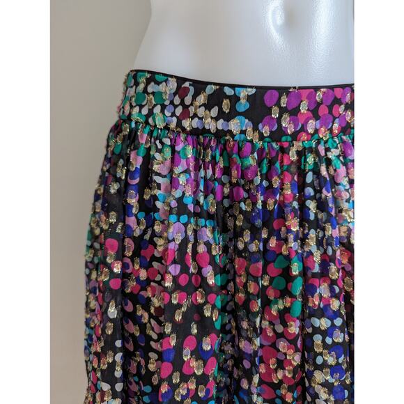 Kate Spade Size 4 Make Magic Metallic Pleated A-Line Skirt Multi Dot Silk Blend - Picture 8 of 14